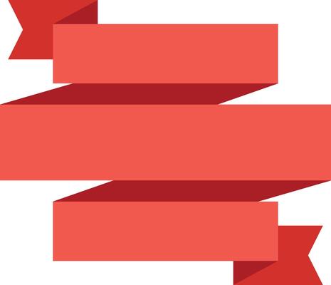 Red ribbon banner waving creating a sense of dynamism and celebration, ideal for highlighting important information or adding a festive touch to designs