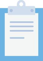 Blue framed clipboard filled with written information, symbolizing office tasks. Captures data management and business operations, illustrating project management, analysis, and communication vector