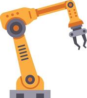 Modern robotic arm is picking up an object with its mechanical claw, showcasing automation and efficiency in industrial manufacturing vector