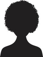 Black silhouette of a person with a large afro hairstyle symbolizing individuality, diversity, and cultural identity, isolated on a white background vector