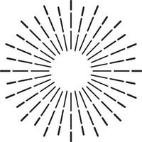 Sunburst design element radiating from a circle shape, creating a vintage and retro aesthetic, ideal for graphic design projects vector