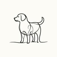 Minimalist Dog Line Art vector
