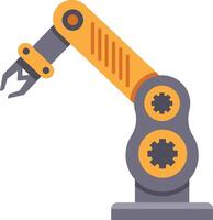 Modern robotic arm picking up object in automated factory setting, showcasing advanced technology and industrial automation vector