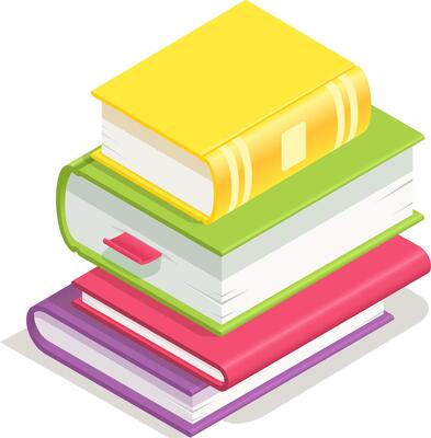 Four colorful books are stacked neatly on top of each other, forming a vibrant and inviting tower, symbolizing the pursuit of knowledge and the joy of reading