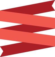 Red and coral ribbons are creating a zigzag pattern on a white background, forming a dynamic and eye catching design suitable for various decorative purposes vector
