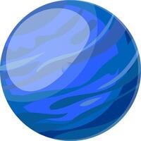 Neptune, eighth planet from the sun, rotates in the solar system, showing its characteristic blue atmosphere and faint cloud bands vector