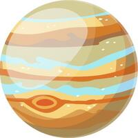 Jupiter planet rotating in space showing gaseous atmosphere, great red spot and stripes, suitable for educational and scientific projects related to astronomy and space exploration vector