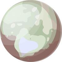 Pluto, the dwarf planet, rotates in our solar system, revealing craters and a light green hue. Explore the mysteries of pluto and the depths of our universe with this captivating image vector