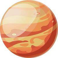 Jupiter, the largest planet in our solar system, is a gas giant with a swirling atmosphere of colorful bands and spots, creating a mesmerizing cosmic display vector