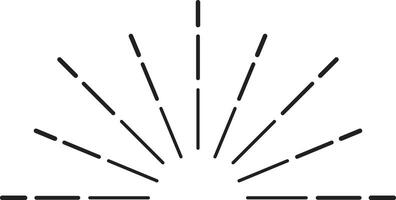 Sun's rays reaching up from horizon, creating a beautiful semicircle of dashed lines symbolizing new day and positive outlook vector