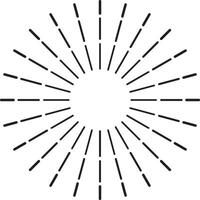 Sunburst design radiating lines outwards from a central point, creating a dynamic and eye catching visual element suitable for various design applications vector