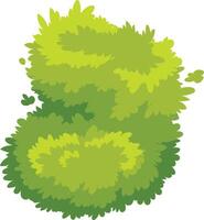 Cartoon style lush green bush with multiple leaves on white background, perfect for adding a vibrant and natural touch to any design vector