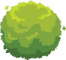 Vibrant and natural lush green bush in a perfect round shape, isolated on white background, ideal for a variety of design uses vector