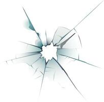 Broken glass pane with sharp edges creating a dangerous hole, representing concepts such as vandalism, fragility, and destruction vector