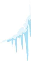 Icicles melting on a roof against a white background, creating a serene winter scene vector
