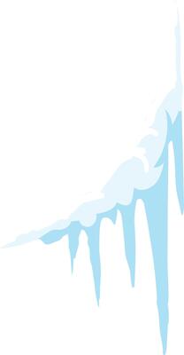 Icicles melting on a roof against a white background, creating a serene winter scene