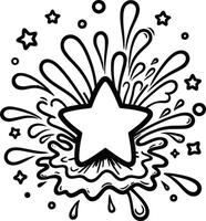 Star explosion coloring pages vector