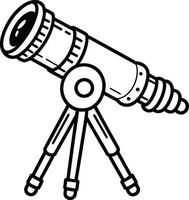un negro y blanco dibujo de un telescopio vector
