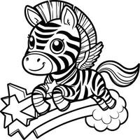 Zebra coloring pages for kids vector