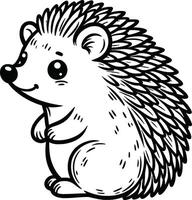A hedgehog coloring page vector