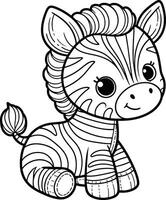 Coloring pages for kids zebra coloring pages vector