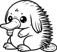 A cute little animal with a big nose and big eyes vector