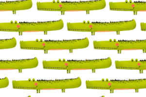 Exotic seamless backround with jungle crocodile. Reptile pattern. Hand drawn pattern for baby. Nursery, textile, wrapping paper, clothes png