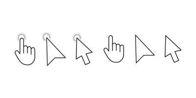 mouse cursor click and loading icon for computer, mobile app vector