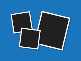 Three blank photo frame geometric template design vector