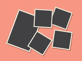collage satellite rectangle photo frame template vector