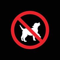 Isolated emblem for no dog or no pet on a black backdrop vector