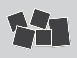 collage satellite rectangle photo frame template white background vector