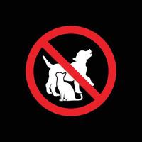 A black backdrop with an isolated no pet or no dog vector