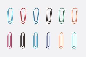 Isolated colorful paper clips on a white background vector