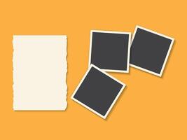 collage satellite rectangle photo frame template with text space vector
