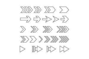 Symbols or a directional arrow sign set design line art vector