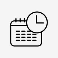 Schedule line icon design. Date and time outline icon. vector