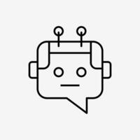 Chatbot line icon. Online support service bot line icon. Ai chatbot outline style icon. vector