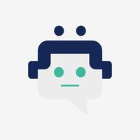 Chatbot flat icon. Online support service bot flat icon. Ai chatbot flat illustration. vector