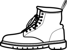 A black and white drawing of a boot vector