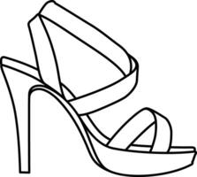 High heel shoe Outline Icon vector