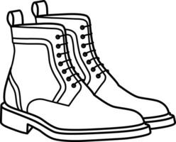 A pair of boots coloring page vector