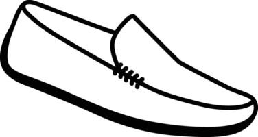 A black and white drawing of a shoe vector