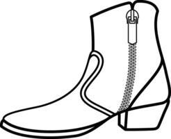 High Heel Boot Outline Icon vector