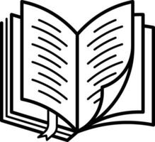 Opened Book with Bookmark from Top Diagonal Angle vector