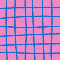 Pink Square Background with Crayon Grid Texture vector