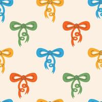 Party Seamless Pattern with colorful Tied Bows vector