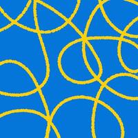 Blue Square Background with Playful Crayon Swirl vector