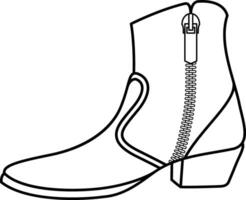 High Heel Boot Outline Icon vector