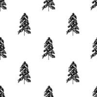 Seamless pattern with geometric minimal scandinavian Christmas tree doodle for decorative print, wrapping paper, greeting cards and fabric vector